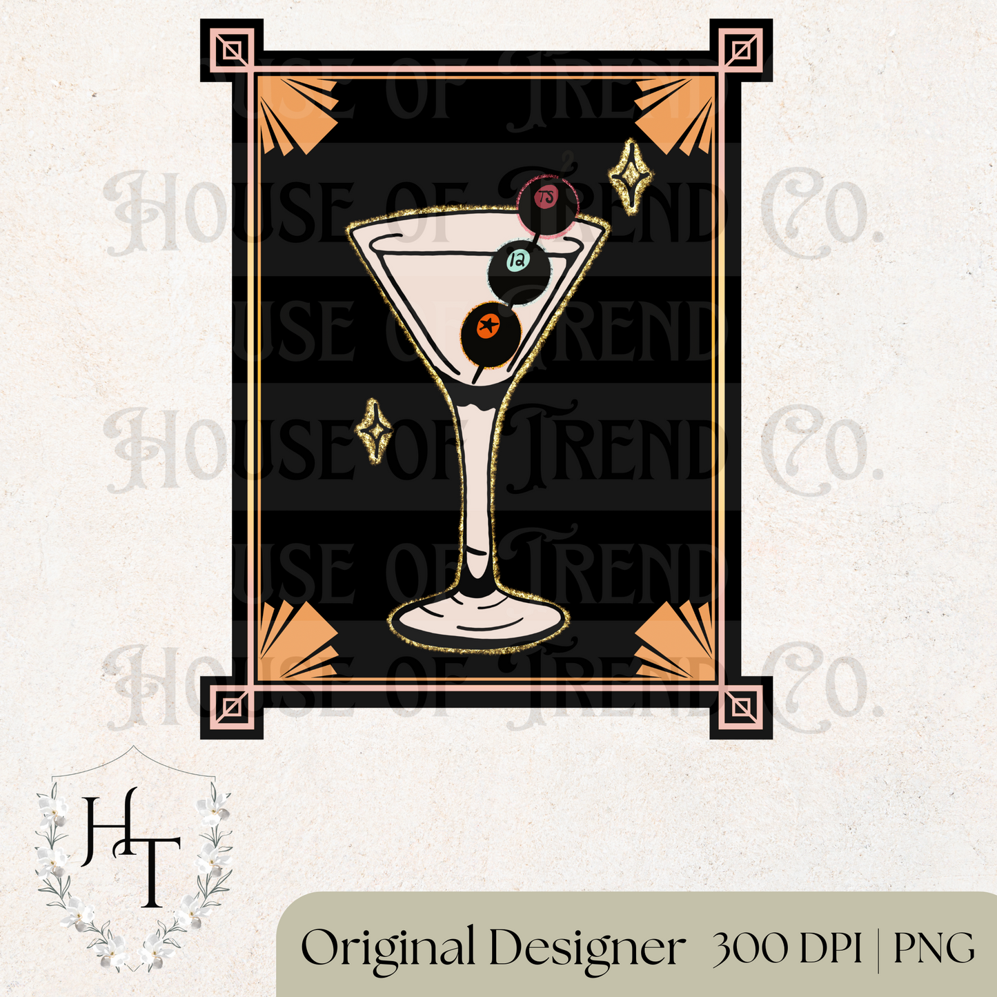 Art Deco Showgirl Martini PNG