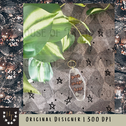 Clear Acrylic Keychain Fern Mockup