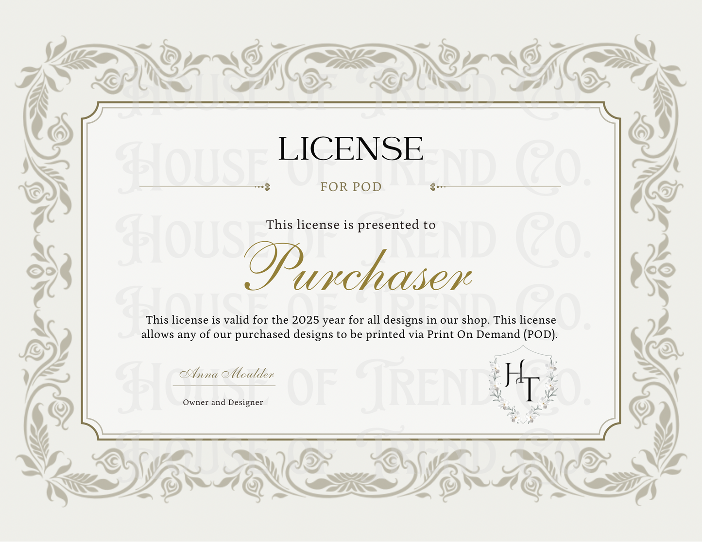 2025 POD License