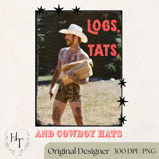 Post Malone Logs, Tats, and Cowboy Hats Stars PNG