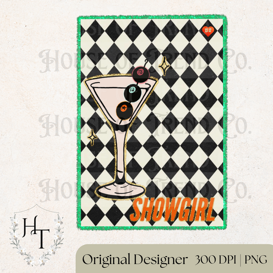 Showgirl Checkered Martini PNG