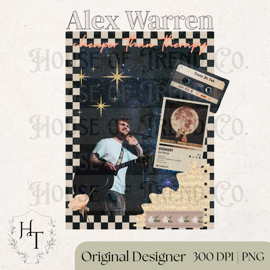 Alex Warren Cheaper than Therapy Collage PNG